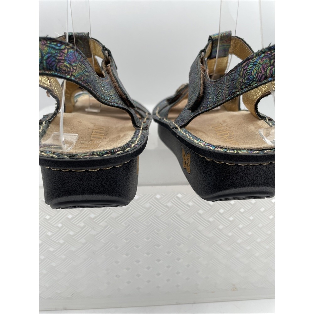 Alegria By PG Lite Kleo Women's Sandal 6 Black Snake Leather Slingback Shoes - Picture 7 of 14